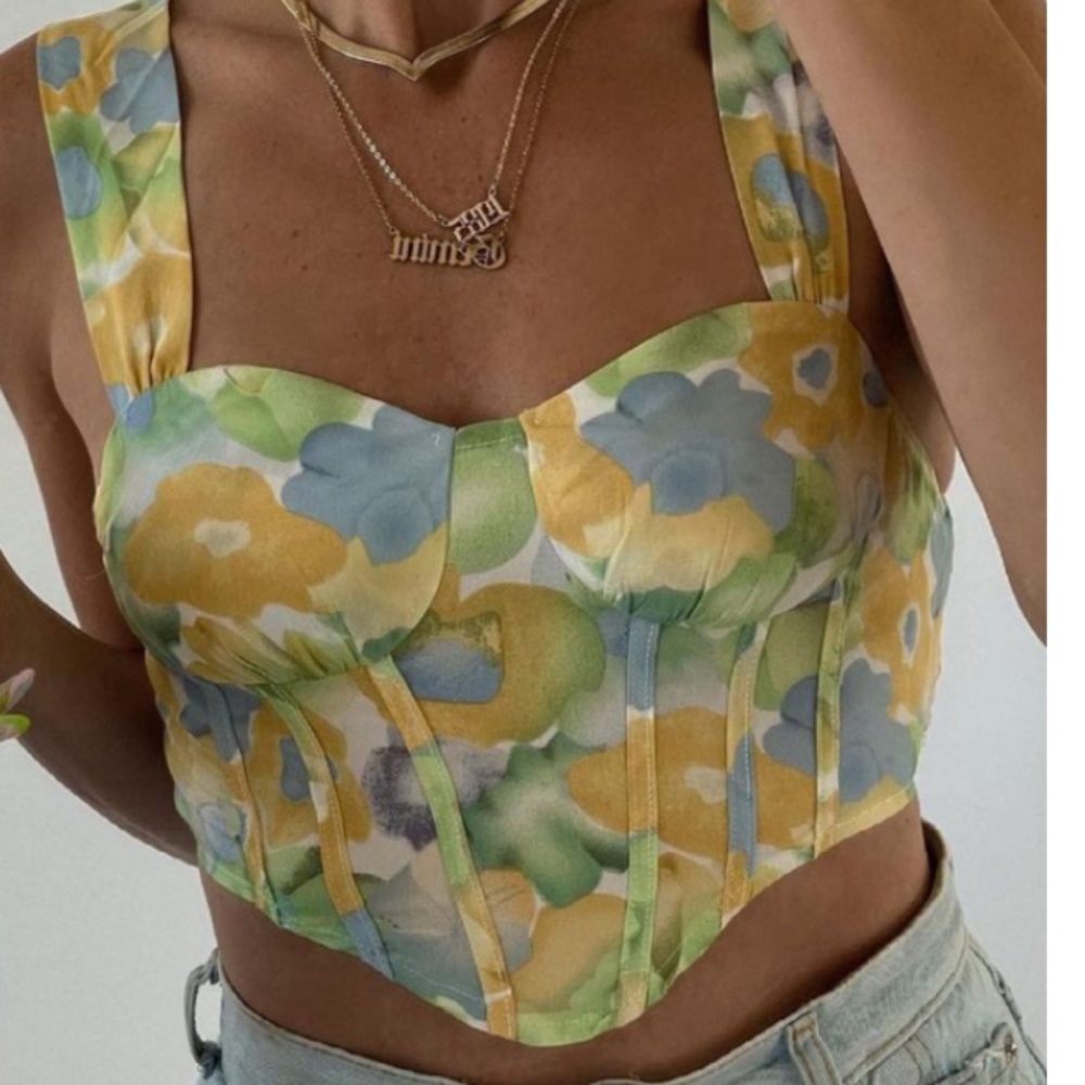 NWT Floral Corset style crop top